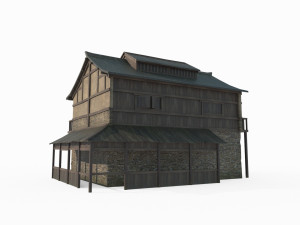 East Asian Ancient Architecture Pavilion 3D Model