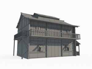 East Asian Ancient Architecture Pavilion 3D Model