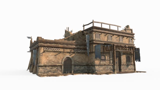 Gobi Desert house building 3D Model .c4d .max .obj .3ds .fbx .stl .blend 