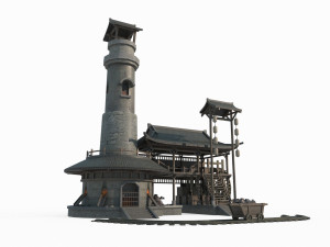 East Asian Ancient Architecture Blacksmith Workshop 3D Model