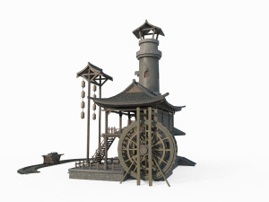 East Asian Ancient Architecture Blacksmith Workshop 3D Model