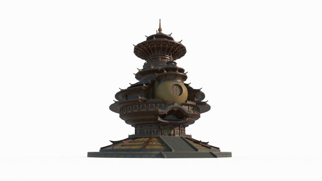 East Asian Ancient Architecture Alchemy Palace Modelo 3D .c4d .max .obj .3ds .fbx .stl .blend 