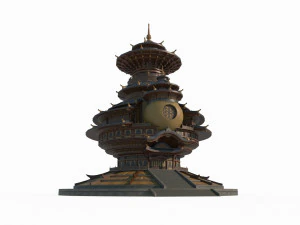 East Asian Ancient Architecture Alchemy Palace 3D Model
