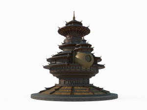 East Asian Ancient Architecture Alchemy Palace Modelo 3D