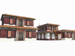 Tibetan Buddhist style architecture 3D Model