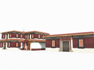 Tibetan Buddhist style architecture 3D Model