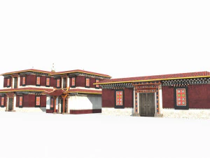 Tibetan Buddhist style architecture 3D Model