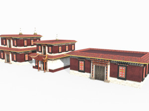 Tibetan Buddhist style architecture 3D Model