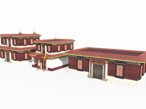 Tibetan Buddhist style architecture 3D Model