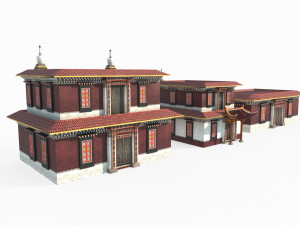 Tibetan Buddhist style architecture 3D Model