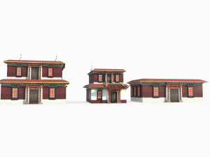 Tibetan Buddhist style architecture 3D Model