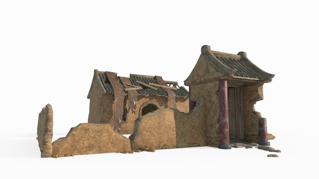 Relics of ancient Asian architecture and temples 3D-Modell .c4d .max .obj .3ds .fbx .stl .blend 