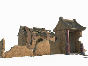 Relics of ancient Asian architecture and temples 3D Model
