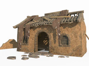 Relics of ancient Asian architecture and temples 3D Model