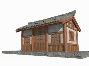 Ancient Asian Architecture Single Room 3D Модель