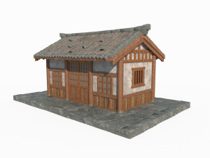 Ancient Asian Architecture Single Room 3D Модель