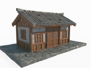 Ancient Asian Architecture Single Room 3D Модель