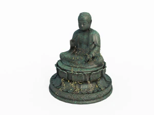 Ancient Bronze Buddha Statue 3D Model