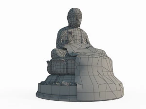 Ancient Bronze Buddha Statue 3D Model