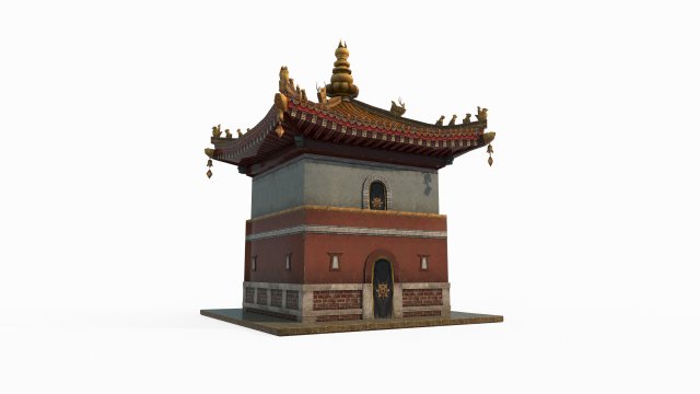 Tibetan Ancient Architecture Temples 3D Model .c4d .max .obj .3ds .fbx .stl .blend 