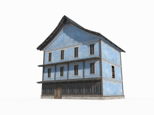 East Asian ancient architecture and large houses 3D मॉडल