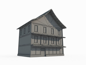 East Asian ancient architecture and large houses 3D मॉडल