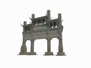 Memorial archway of East Asian Ancient Architecture 3D Model