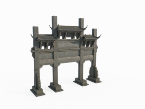 Memorial archway of East Asian Ancient Architecture 3D Model