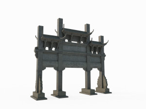 Memorial archway of East Asian Ancient Architecture 3D Model