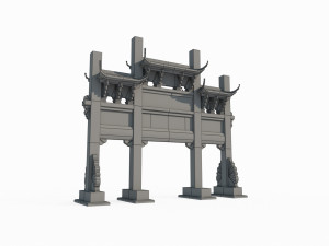 Memorial archway of East Asian Ancient Architecture 3D Model