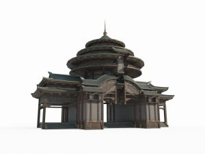 Pawilon Sutr Starożytnej Architektury Azji Wschodniej Model 3D