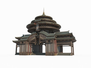 East Asian Ancient Architecture Sutra Pavilion Modèle 3D