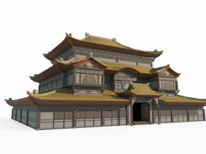 पूर्वी एशियाई ताओवादी वास्तुकला महल 3D मॉडल