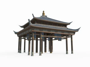 East Asian Ancient Architecture Pavilion 3D Model