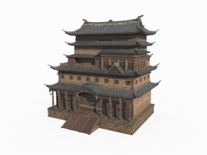 Military attic of ancient architecture in East Asia 3D Model