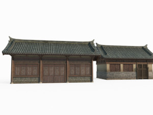 Two East Asian ancient architecture houses 3D मॉडल