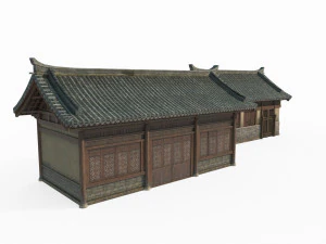 Two East Asian ancient architecture houses 3D Model