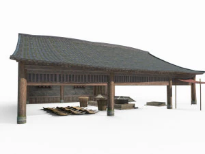 Pabrik Bir Arsitektur Kuno Asia Timur Model 3D