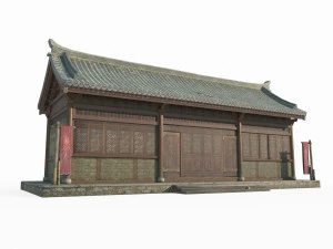 Bangunan Arsitektur Kuno Asia Timur Model 3D