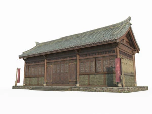 East Asian Ancient Architecture Buildings 3D Model
