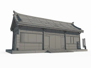 East Asian Ancient Architecture Buildings 3D Model