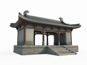 Gerbang arsitektur Asia kuno Model 3D