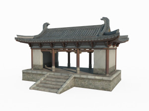 Ancient Asian architecture gatehouses 3D Model
