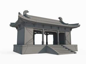 Ancient Asian architecture gatehouses 3D Model