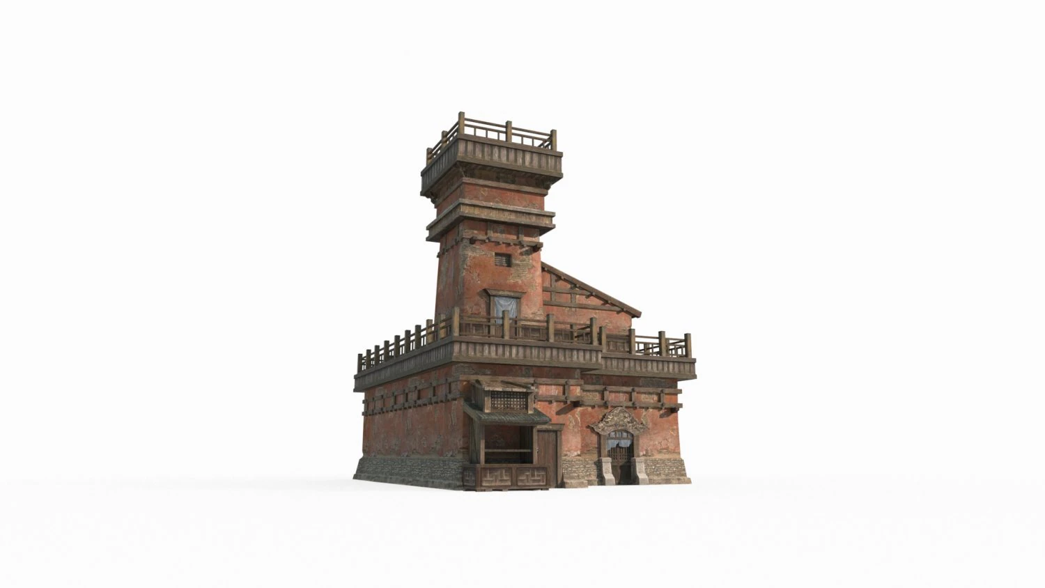 Ancient Gobi Architecture in East Asia 3D Model .c4d .max .obj .3ds .fbx .stl .blend 