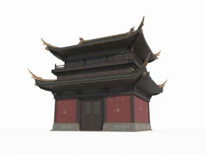 East Asian Ancient Architecture Partial Hall 3D Model