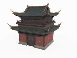 East Asian Ancient Architecture Partial Hall Modelo 3D