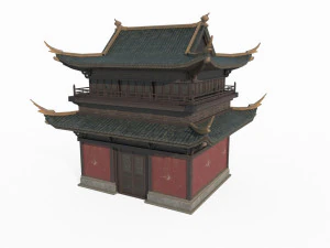 East Asian Ancient Architecture Partial Hall 3D Model