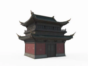 East Asian Ancient Architecture Partial Hall 3D Model