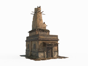 East Asian ancient architecture Gobi houses 3D Model